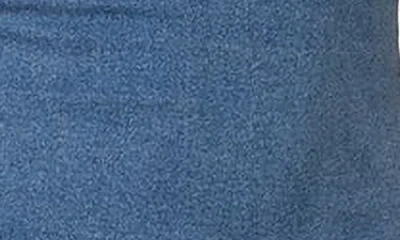 Edikted Strapless Bubble Hem Denim Minidress In Blue-washed