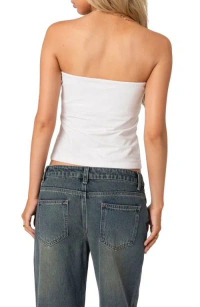 Shop Edikted Lace Bow Detail Tube Top In White