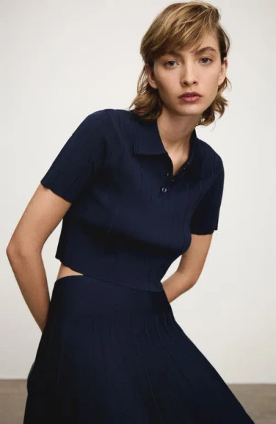 Mango Crop Polo In Dark Navy