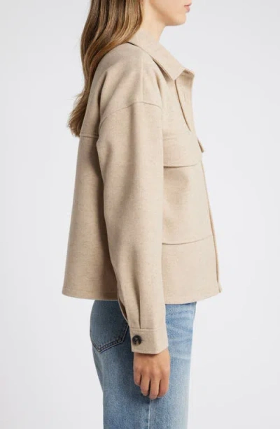 Beachlunchlounge Double Face Crop Jacket In Taupe Heather