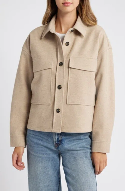 Beachlunchlounge Double Face Crop Jacket In Taupe Heather