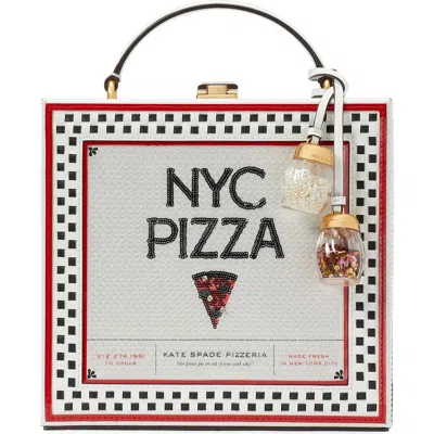 Kate Spade Slice 3d Pizza Box Tote Bag In White Multi