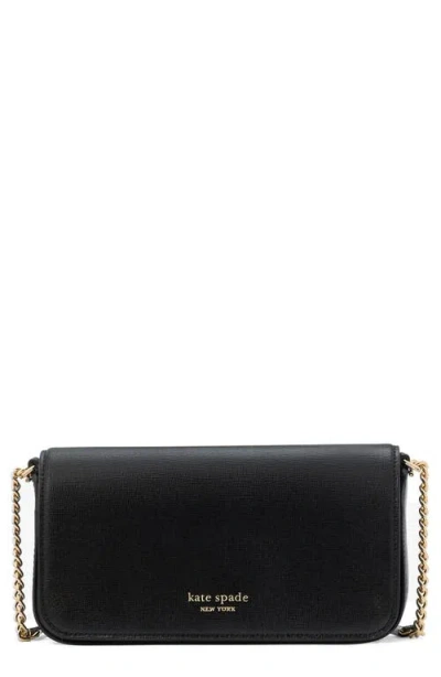 Kate Spade New York Devin Saffiano Flap Clutch In Black