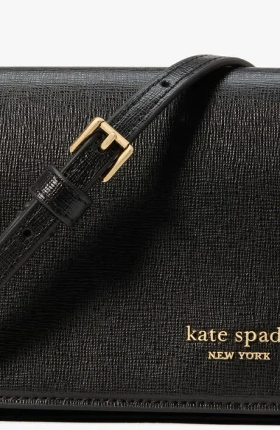 Kate Spade New York Devin Saffiano Flap Clutch In Black