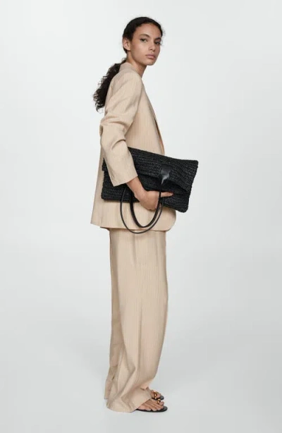 Mango Pinstripe Pants In Beige