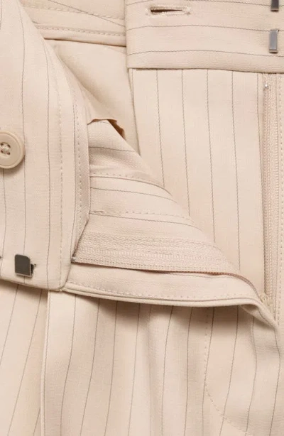 Mango Pinstripe Pants In Beige