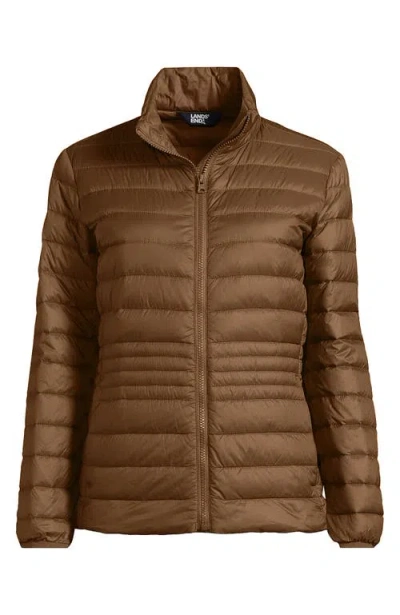 Shop Lands' End Plus Size Wanderweight Ultralight Packable Down Jacket In Light Carob