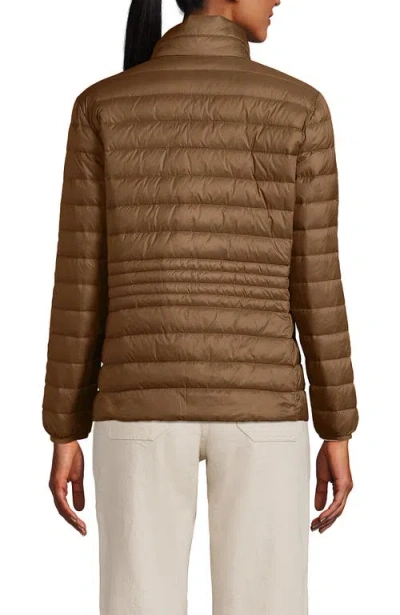 Shop Lands' End Wanderweight Ultralight Packable Down Jacket In Light Carob