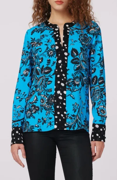Diane Von Furstenberg Albie Top By  In Size L In Night Vine Bu L/ Gig Tile Bu S