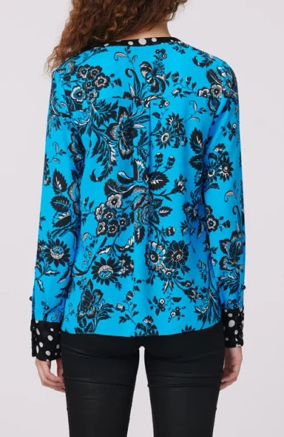 Diane Von Furstenberg Albie Top By  In Size L In Night Vine Bu L/ Gig Tile Bu S