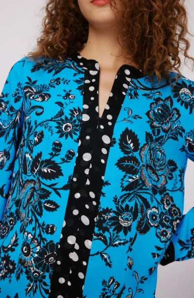 Diane Von Furstenberg Albie Top By  In Size L In Night Vine Bu L/ Gig Tile Bu S