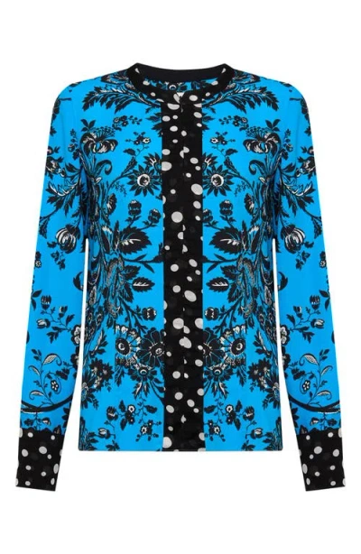 Diane Von Furstenberg Albie Top By  In Size L In Night Vine Bu L/ Gig Tile Bu S