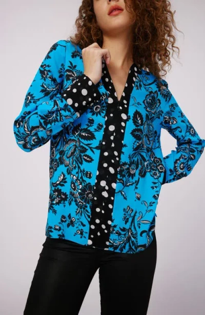 Diane Von Furstenberg Albie Top By  In Size L In Night Vine Bu L/ Gig Tile Bu S