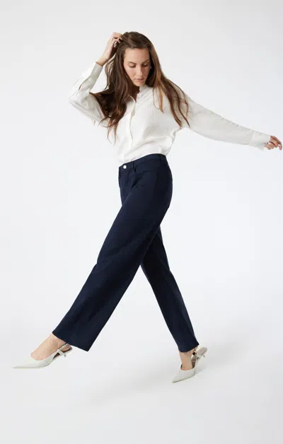 Mavi Alena Straight Leg In Midnight Luxe Twill In Dark Blue