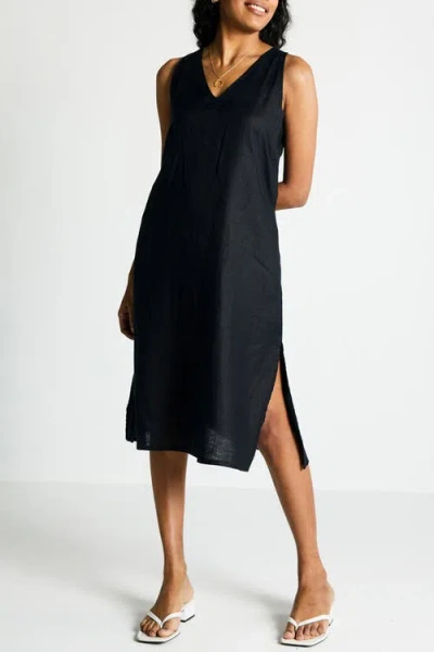 Reistor V-neck Straight Dress In Black