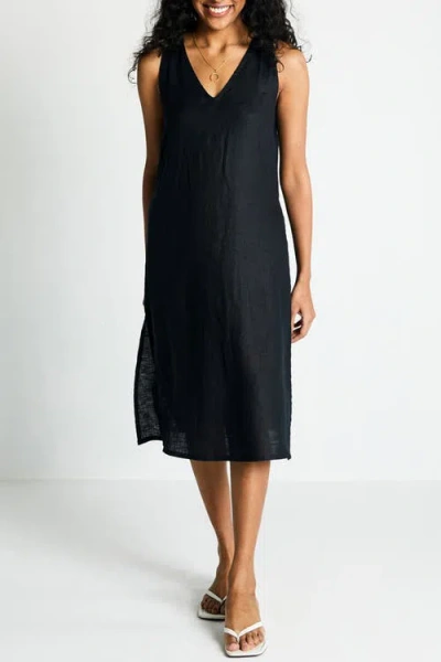 Reistor V-neck Straight Dress In Black