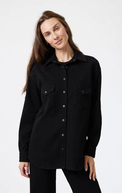 Mavi Patricia Denim Shirt In Smoke Move In Black