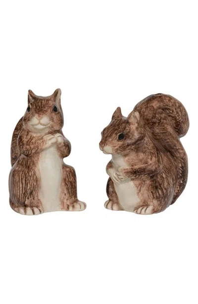 Juliska Clever Creatures Squirrel Salt And Pepper Set Of 2 In Walnut