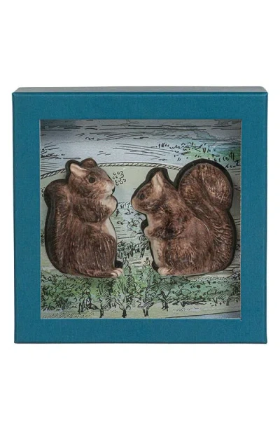 Juliska Clever Creatures Squirrel Salt And Pepper Set Of 2 In Walnut