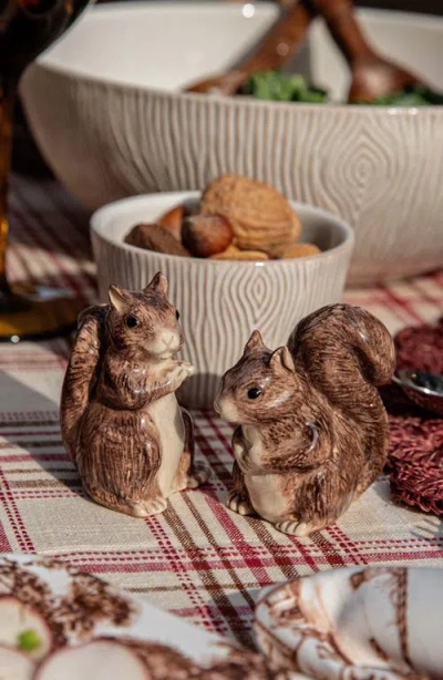 Juliska Clever Creatures Squirrel Salt And Pepper Set Of 2 In Walnut