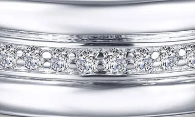 Lafonn Brick Style Simulated Diamond Band Ring In Silver