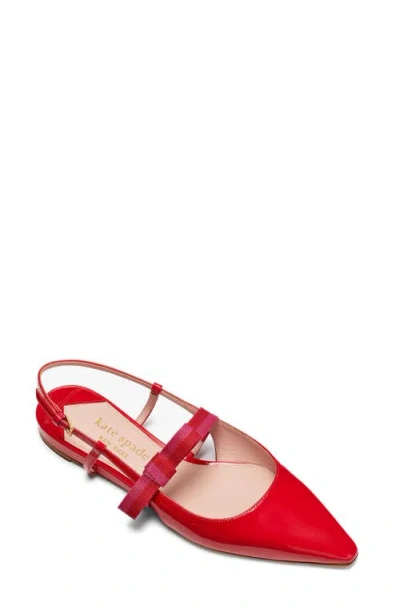 Kate Spade Women's Maritza Pointed-toe Slingback Flats In Engine Red Multi