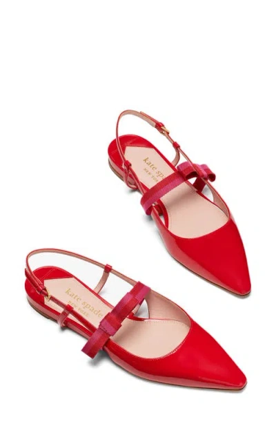 Kate Spade Women's Maritza Pointed-toe Slingback Flats In Engine Red Multi