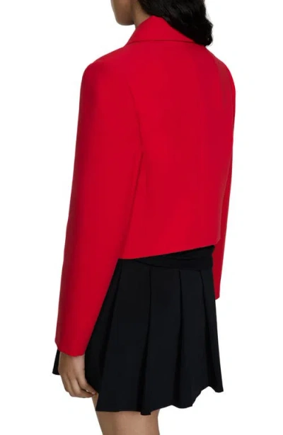 Shop Mango Crop Jacket In Red