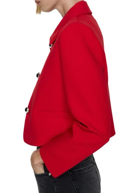 Mango Crop Jacket In Red