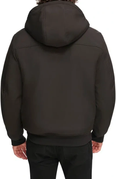 Levi's Faux Shearling Lined Soft Shell Bomber Jacket In Black