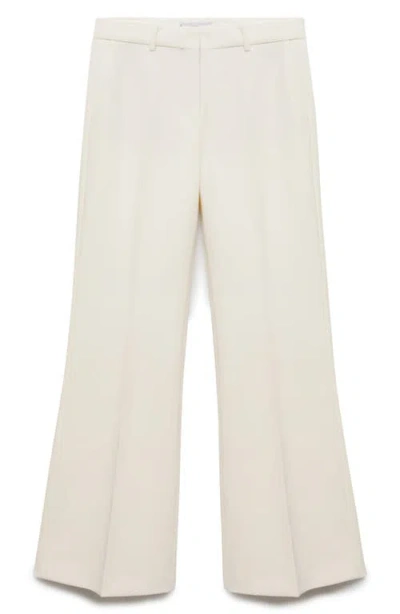 Mango Flare Suiting Pants In Ecru