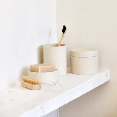 Esko Sabia Toothbrush Holder Reusable Tumbler Vanity Bathroom Accessories, 8.5cm X 10.5cm In Sand