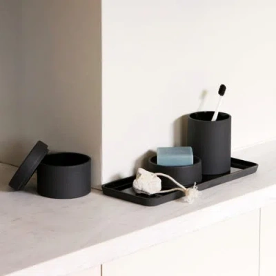 Esko Sabia Toothbrush Holder Reusable Tumbler Vanity Bathroom Accessories, 8.5cm X 10.5cm In Black