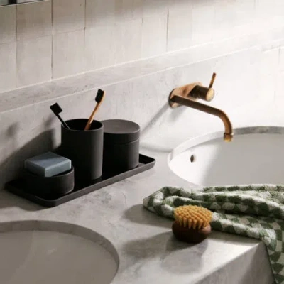 Esko Sabia Bathroom Vanity Countertop Tray Kitchen Accessories, 32cm L X 13cm W X 1.5cm H In Black