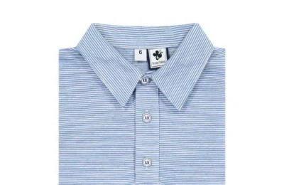 Busy Bees Short Sleeve Polo In Blue Chambray