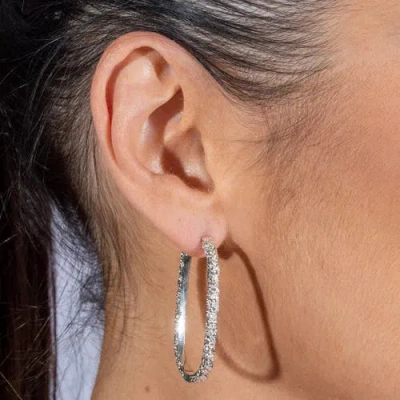 Lucy Quartermaine Hula Large Hoop Earring In Sterling Silver