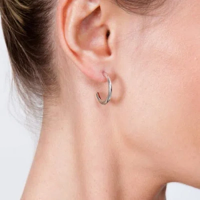 Lucy Quartermaine Mini Drop Hoops In Sterling Silver