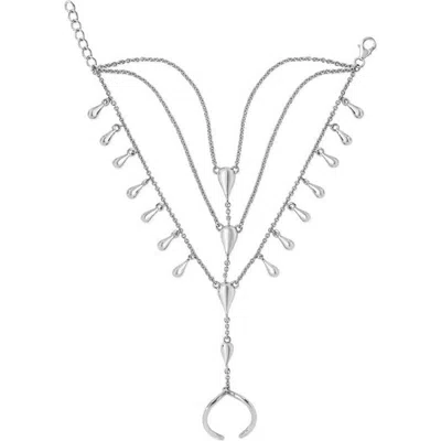 Lucy Quartermaine Drop Hand Chain In Sterling Silver