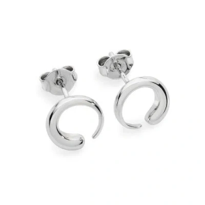 Shop Lucy Quartermaine Luna Studs In Sterling Silver