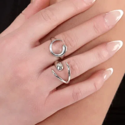 Lucy Quartermaine Open Luna Ring In Sterling Silver