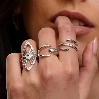 Lucy Quartermaine Open Luna Ring In Sterling Silver