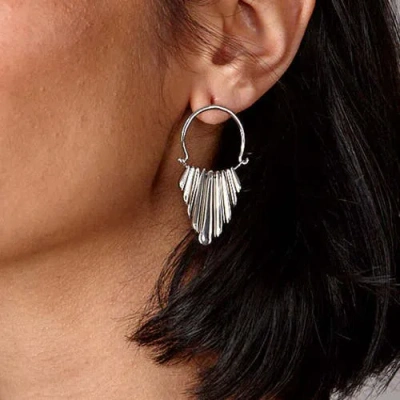 Lucy Quartermaine Egyptian Temple Earrings In Sterling Silver
