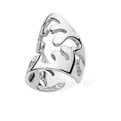 Lucy Quartermaine Women's Solid Sterling Silver Tall Splash Ear Cuff In Sterling Silver