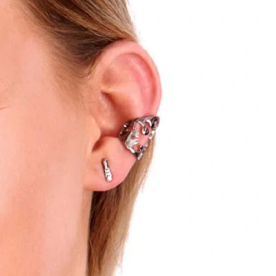 Lucy Quartermaine Women's Solid Sterling Silver Tall Splash Ear Cuff In Sterling Silver