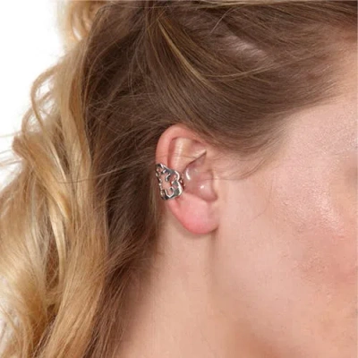 Lucy Quartermaine Women's Solid Sterling Silver Tall Splash Ear Cuff In Sterling Silver