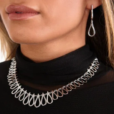 Lucy Quartermaine Double Petal Earrings In Sterling Silver