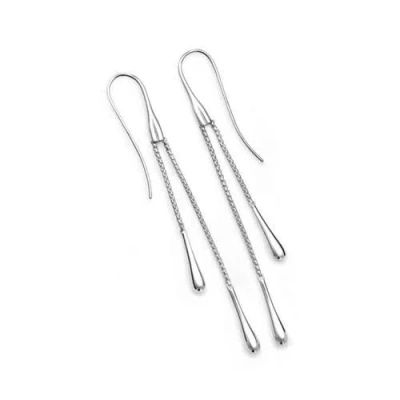 Lucy Quartermaine Double Drop Earrings In Sterling Silver
