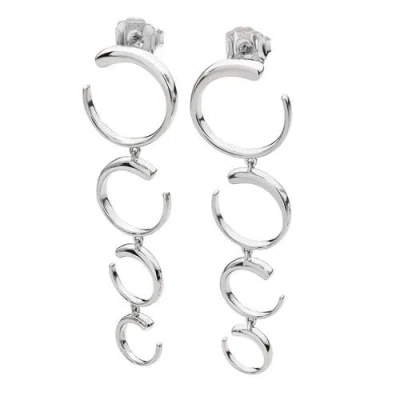 Lucy Quartermaine Quarter Luna Earrings In Sterling Silver