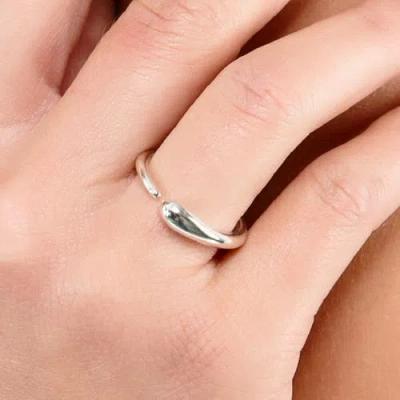 Lucy Quartermaine Single Drop Ring In Sterling Silver