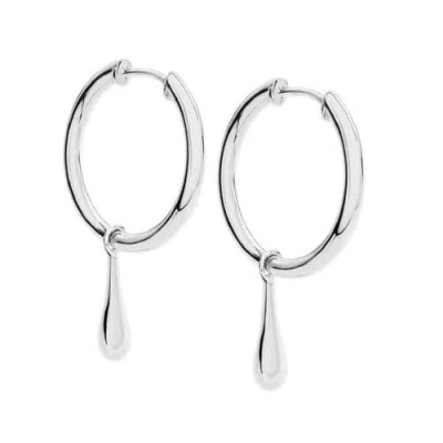 Shop Lucy Quartermaine Drop Hoops In Sterling Silver